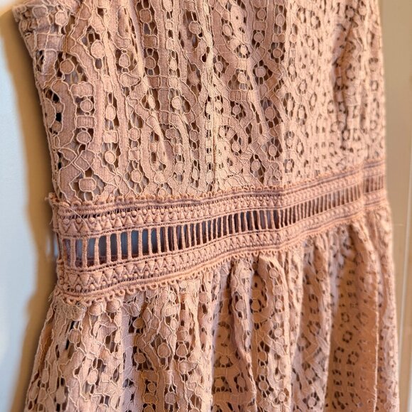 Altar’d State Pink Lace Fit & Flare Dress L - Picture 4 of 10